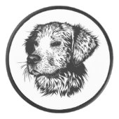 Canine Head schets Hockey Puck (Voorkant)