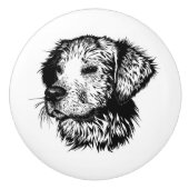 Canine Head schets Keramische Knop (Voorkant)