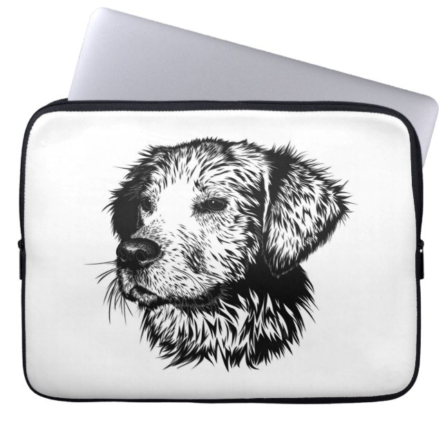 Canine Head schets Laptop Sleeve (Voorkant)