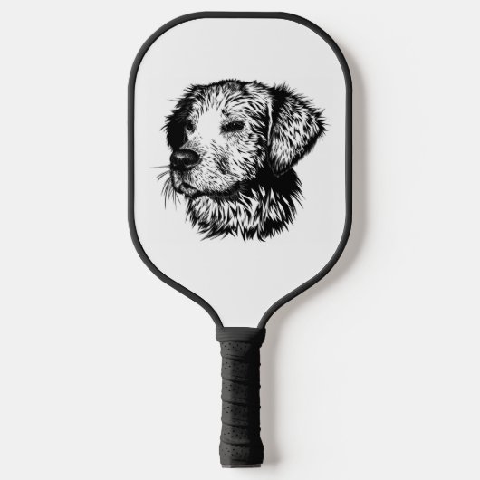 Canine Head schets Pickleball Paddle (Voorkant)