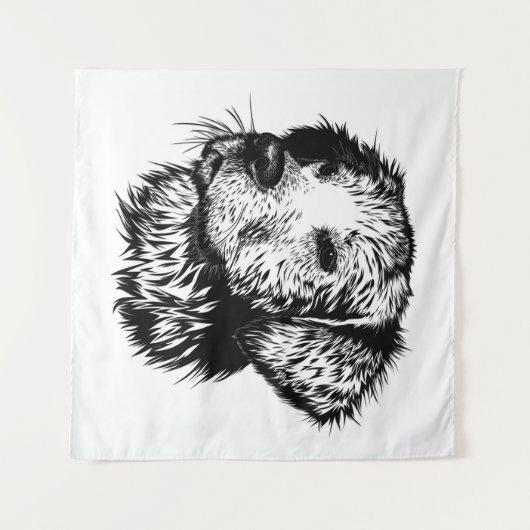 Canine Head schets Wandkleed (Voorkant (horizontaal))