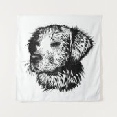 Canine Head schets Wandkleed (Voorkant)