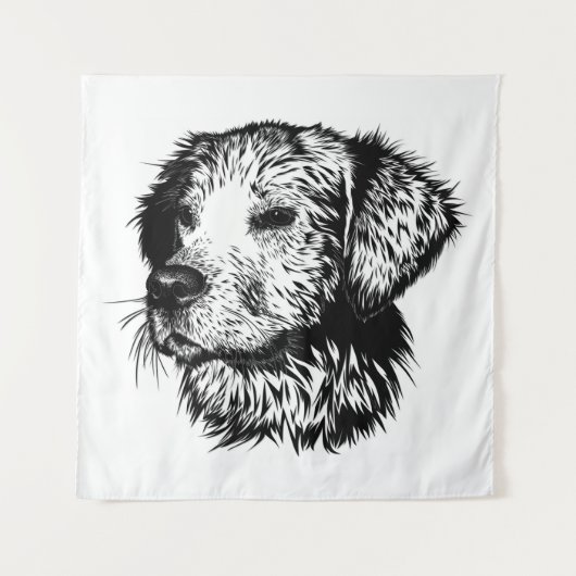 Canine Head schets Wandkleed (Voorkant)