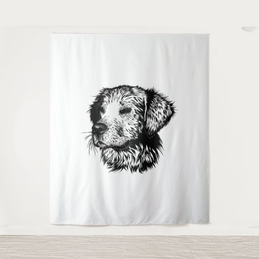 Canine Head schets Wandkleed (Voorkant)