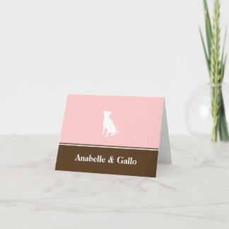 Canine pet dog roze douanenaam note card blank kaart