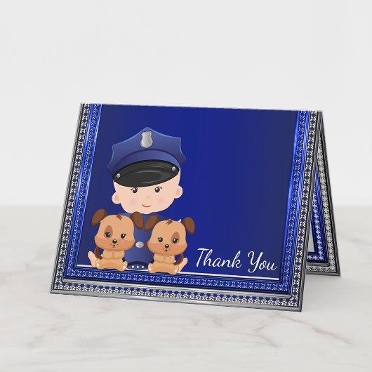 Canine Police Baby shower Bedankkaart