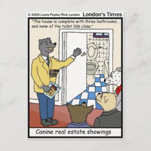 Canine Real Estate Sales Funny Gifts & T - shirts Briefkaart