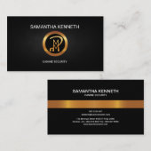 Canine Security Faux Gold Logo Security Consultant Visitekaartje (Voorkant / Achterkant)