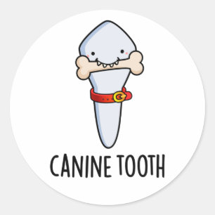 Canine Tooth Funny Dental Pun Ronde Sticker