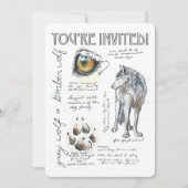 Canis Lupus Wolf Illustratie Uitnodiging (Voorkant)