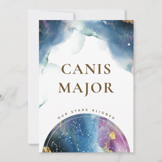 Canis Major Table Sign Celestial Theme Waterverf Kaart (Voorkant)
