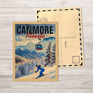 Canmore Alberta Mountains Canada jaren 1950 Briefkaart