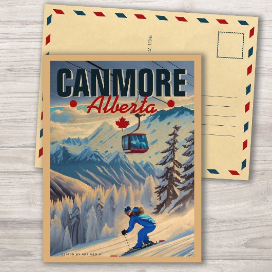 Canmore Alberta Mountains Canada jaren 1950 Briefkaart