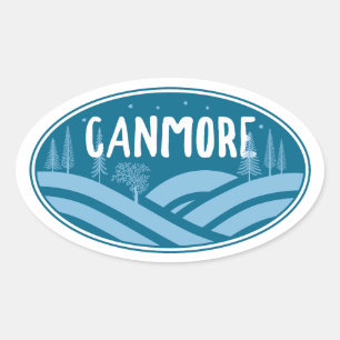 Canmore Alberta Outdoors Ovale Sticker