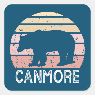 Canmore Alberta Retro Beer Vierkante Sticker