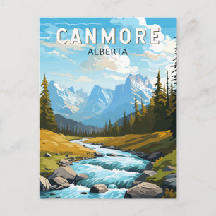 Canmore Canada Travel Art Vintage Briefkaart