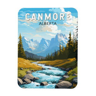 Canmore Canada Travel Art Vintage Magneet