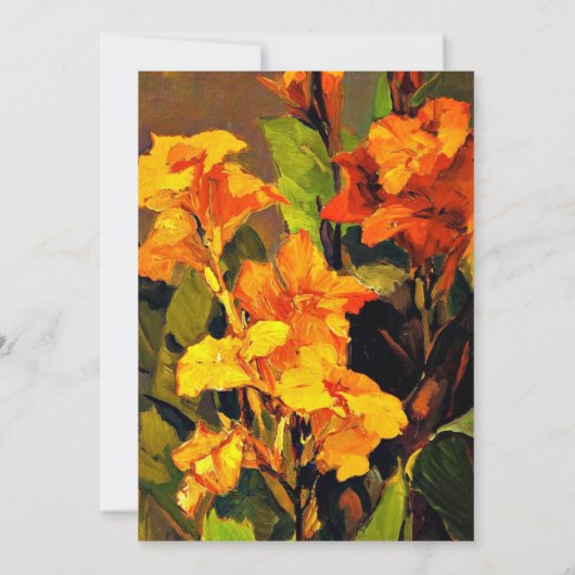 Canna-lelies, bloemenschilderij van Franz Bischoff Kaart (Achterkant)