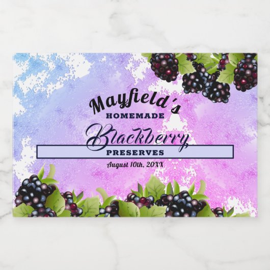 Canne à fruits de Blackberry | Étiquette Jam Jar (Étiquettes simples)