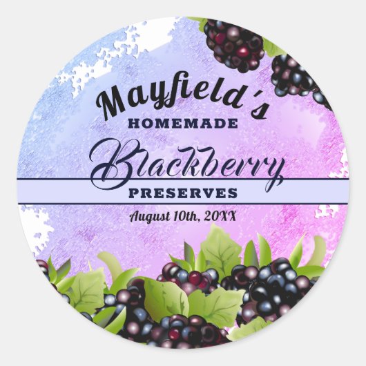 Canne à fruits de Blackberry | Étiquette Jam Jar (Devant)