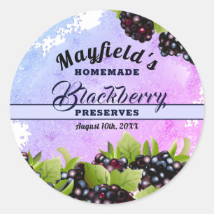 Canne à fruits de Blackberry   Étiquette Jam Jar