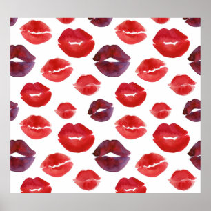 Canne à lèvres Valentine, Aquarelle Impression tra