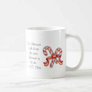 Canne à sucre et mug de citation de Noël