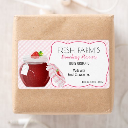 Canne aux fruits de fraise | Étiquette Jar (En situation)