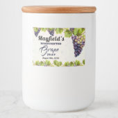 Canne aux fruits de raisin | Étiquette Jam Jar (Devant)
