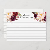 Canneberge, Marsala, Belles cartes de conseils flo (Devant / Derrière)