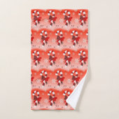 Canneberges avec fond orange (Serviette à main)