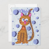 Cannelle de kat "Hallo!" briefkaart (Voorkant / Achterkant)