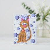 Cannelle le chat "Bonjour !" carte postale (Debout devant)