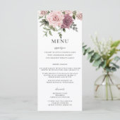Cannelle Rose Blush Floral Greenery Menu Mariage (Debout devant)