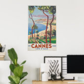 Cannes Beach - Cote d'Azur, Ete Hiver Poster (Thuiskantoor)