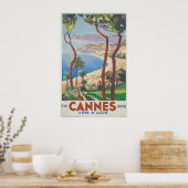 Cannes Beach - Cote d'Azur, Ete Hiver Poster (Keuken)