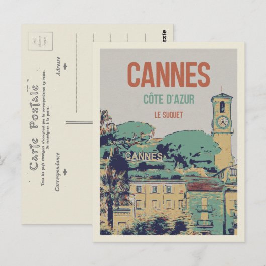Cannes Cote d'Azur France, uitzicht van Suquet Briefkaart (Voorkant / Achterkant)