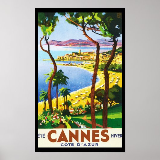 Cannes Cote D'Azur Frans reisbureau Poster (Voorkant)