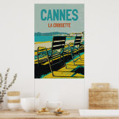 Cannes Côte d'Azur La Croisette Illust France Poster (Keuken)