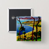Cannes ~ Cote d'Azur Vierkante Button 5,1 Cm (Voorkant /achterkant)