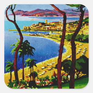 Cannes ~ Cote d'Azur Vierkante Sticker