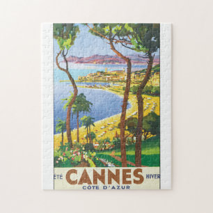 Cannes Cote D'Azur Vintage Travel Poster Legpuzzel