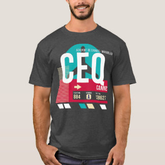 Cannes France CEQ Airport Code Bagage Label T-shirt