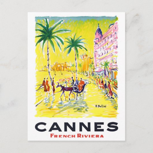 Cannes France vintage Briefkaart (Voorkant)