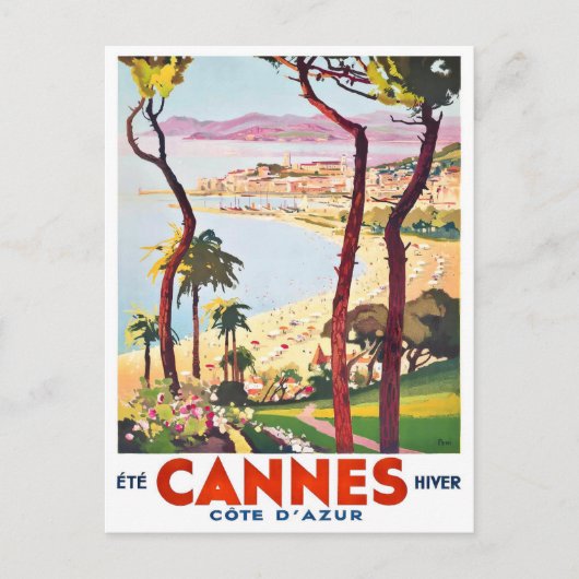 Cannes France vintage Briefkaart (Voorkant)