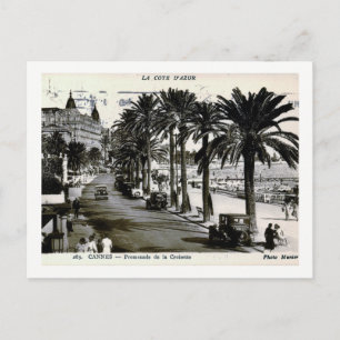 Cannes, Frankrijk, Promenade de la Croisette Vinta Briefkaart