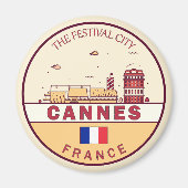 Cannes Frankrijk Skyline Embleem Magneet (Voorkant)