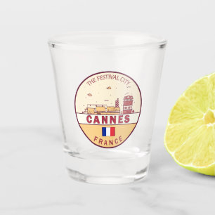 Cannes Frankrijk Skyline Embleem Shot Glas