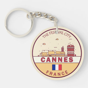 Cannes Frankrijk Skyline Embleem Sleutelhanger