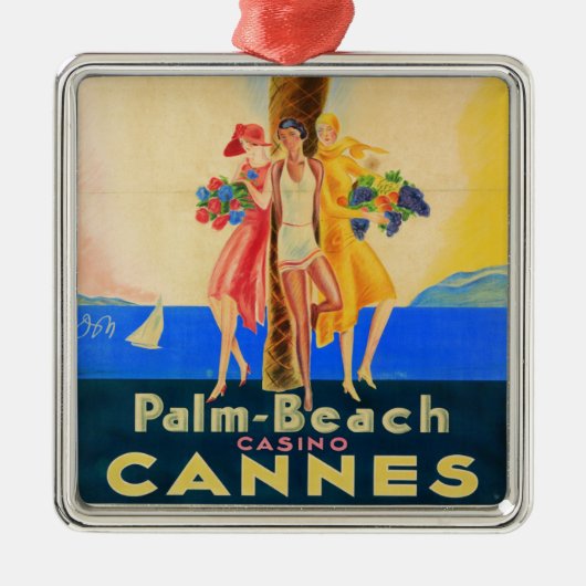 Cannes Frans reizen Metalen Ornament (Voorkant)